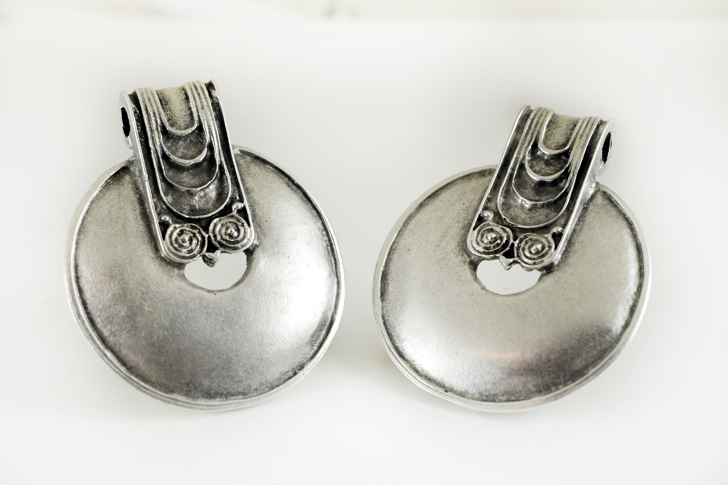 Large Metal Pendant 55x45mm Silver Tone Ethnic Pendant for Etsy