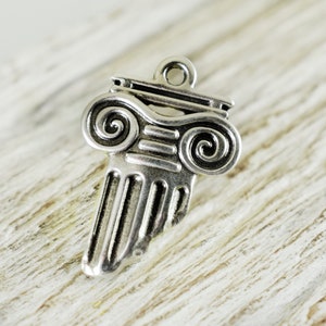 Column Charm, Greek Column Pendant, Ancient Greece charm, 25x17mm Ionic rhythm Column, 1 piece image 2