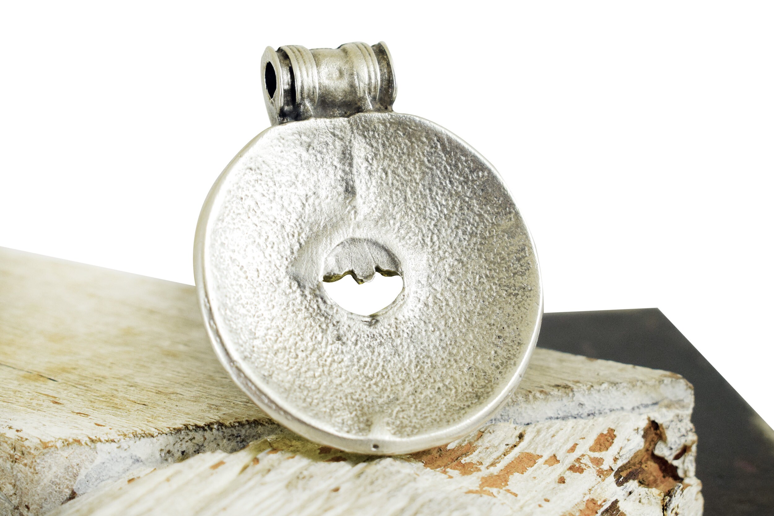 Large Metal Pendant 55x45mm Silver Tone Ethnic Pendant for Etsy