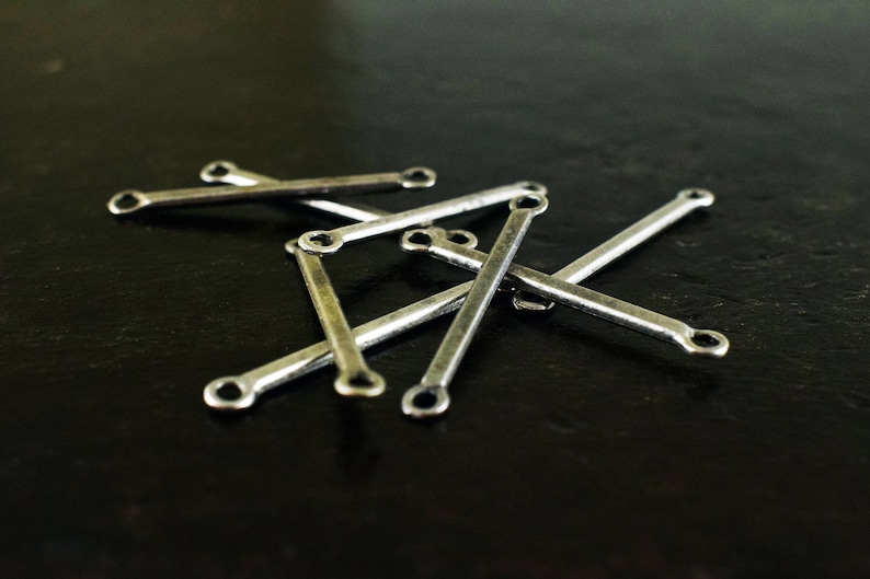 Bar Link Connectors Antique Silver Bracelet Connectors Links Etsy