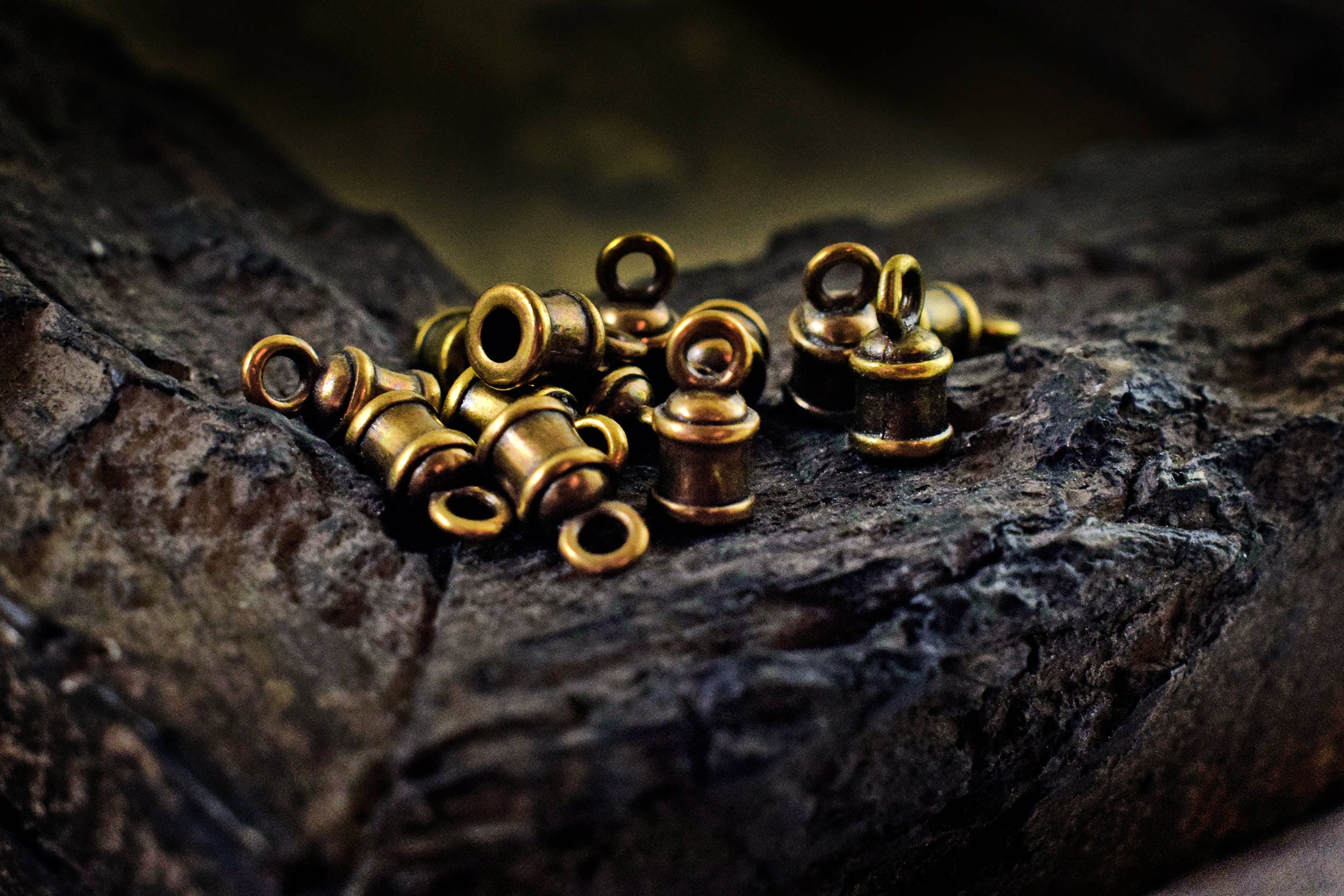 6 pcs Antique Bronze Brass End Caps Cord Ends 10x5mm for Cord Etsy