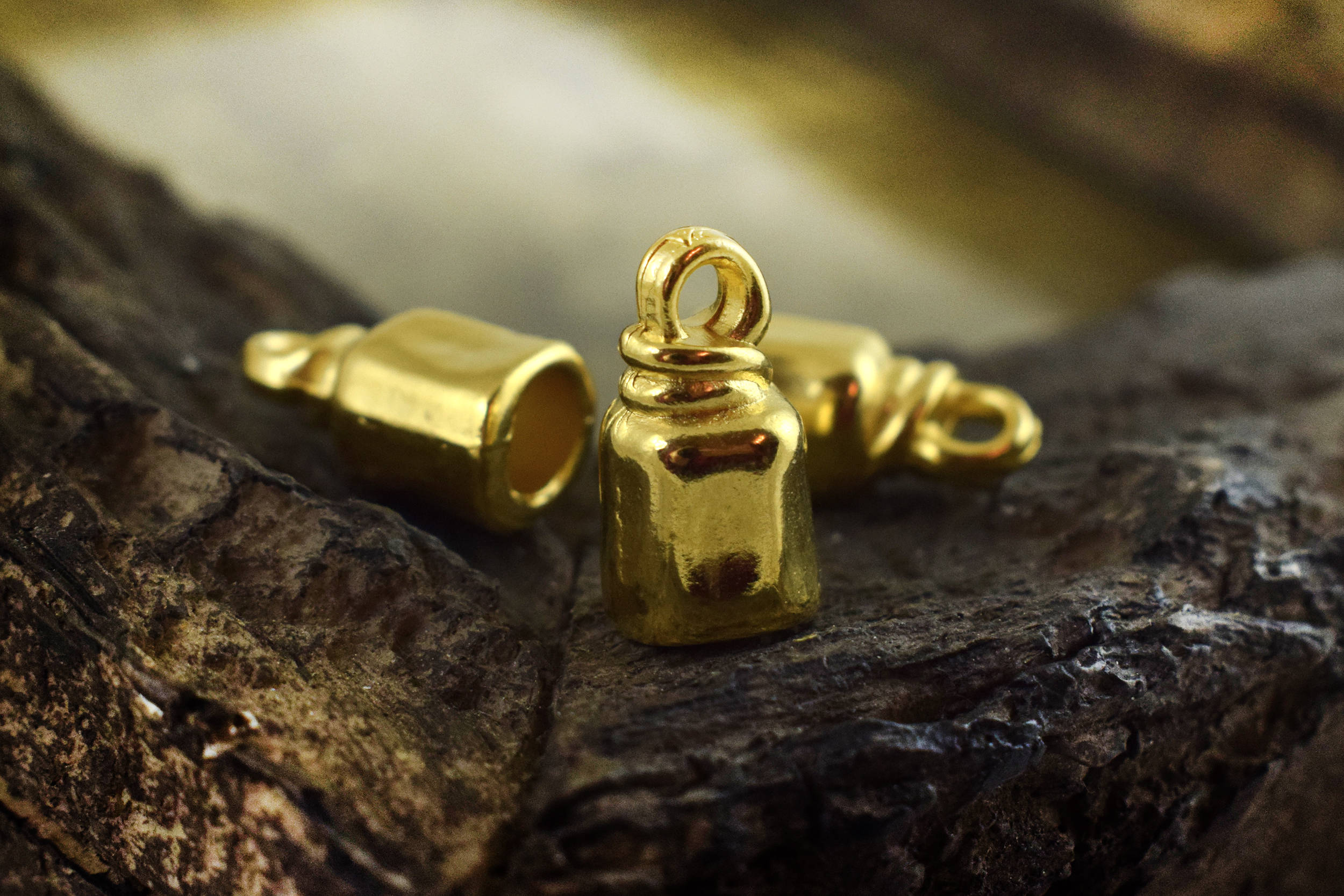 Gold tone Large Cord Ends 18x10mm for Leather Cord Rope Etsy