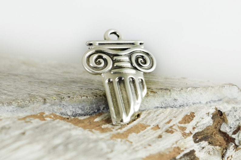 Column Charm, Greek Column Pendant, Ancient Greece charm, 25x17mm Ionic rhythm Column, 1 piece image 6