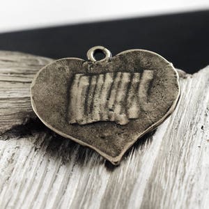 Antique Silver Heart Pendant, Love Pendant 34x37mm, Metal Heart Pendant, Valentine Large Charm, Pendant for Jewelry Making image 3