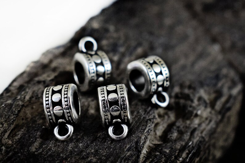 Silver Plated Bail Beads, Charm Pendant Connector Bail 7x11mm, C Silver Plated Bail Beads, Charm Pendant Connector Bail 7x11mm, C