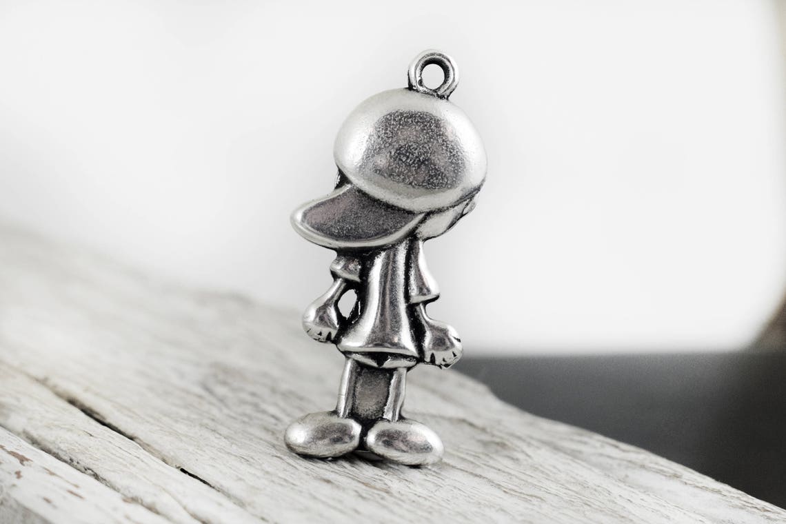 Antique Silver Boy Pendant Charm 17x37 mm Little Boy Charm Etsy