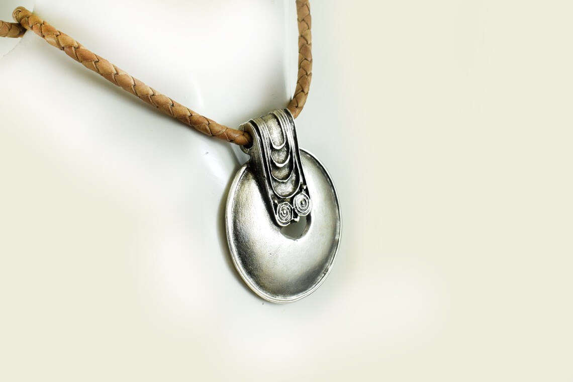 Large Metal Pendant 55x45mm Silver Tone Ethnic Pendant for Etsy