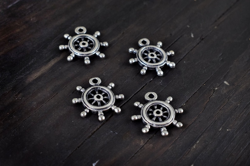 Ship Wheel Nautical Charms Rudder Charm Nautical Craft Etsy