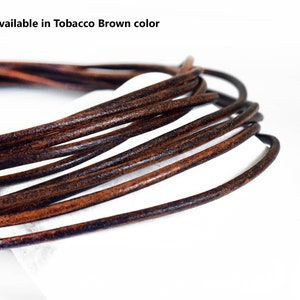 3mm Leather Cord, Black Greek Leather Cord, Necklace Cord, Jewelry Supplies, 1 meter image 5