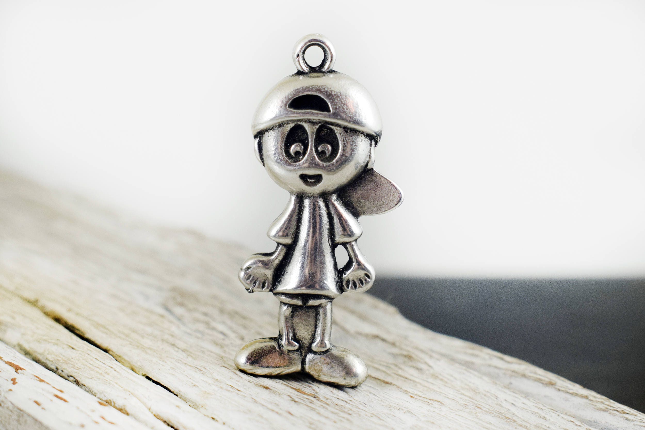 Antique Silver Boy Pendant Charm 17x37 mm Little Boy Charm Etsy