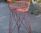 Vintage Red Wire Metal Stand Architectural Garden