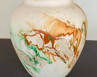 Large Nemadji Swirl Earth Pottery Vase