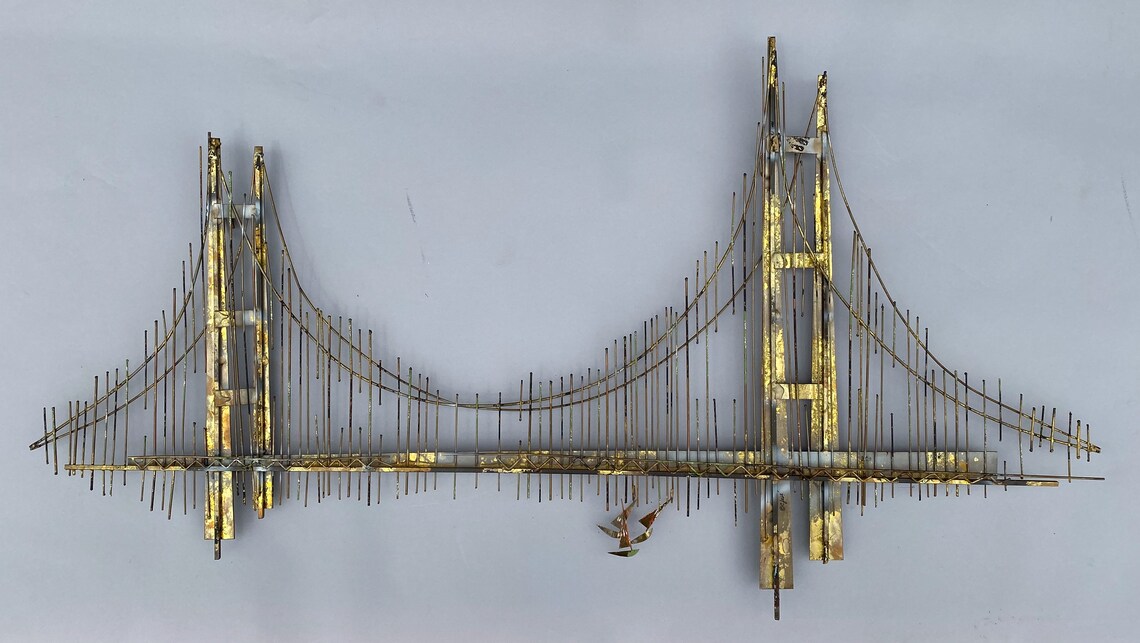 Curtis Jere Golden Gate Bridge Metal Wall Sculpture Etsy