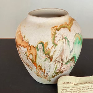 Large Nemadji Swirl Earth Pottery Vase image 3
