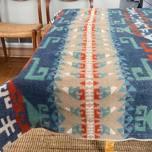 Couverture En Laine Jacob’s Oregon City – 66×60 Pouces – Motif Aztèque – Vintage 1920-49