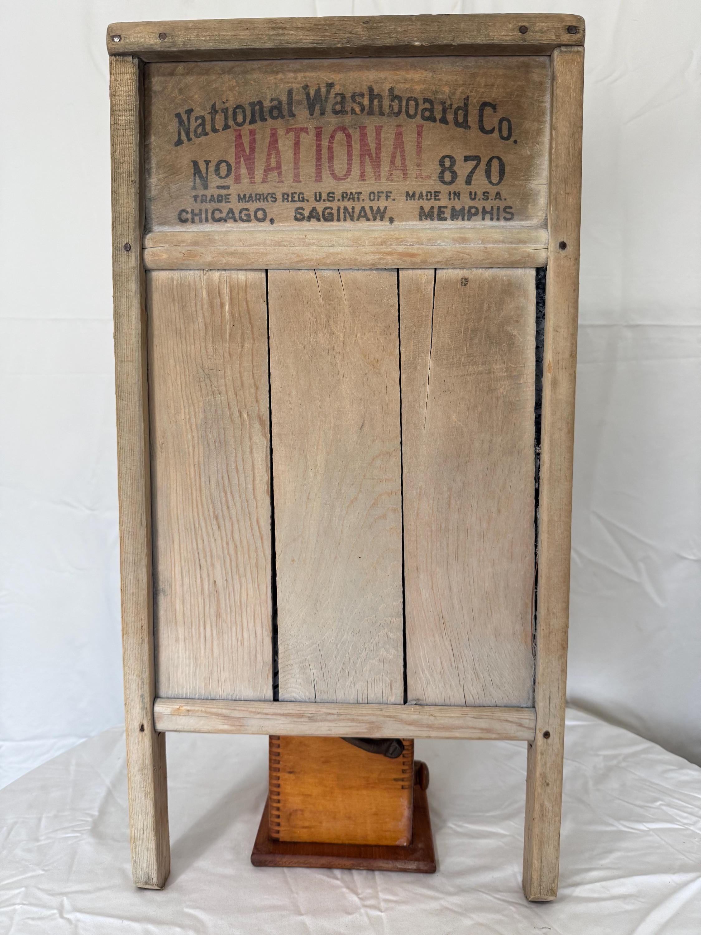 Primitive Antique National Washboard Co. Soap Saver Cobalt Blue