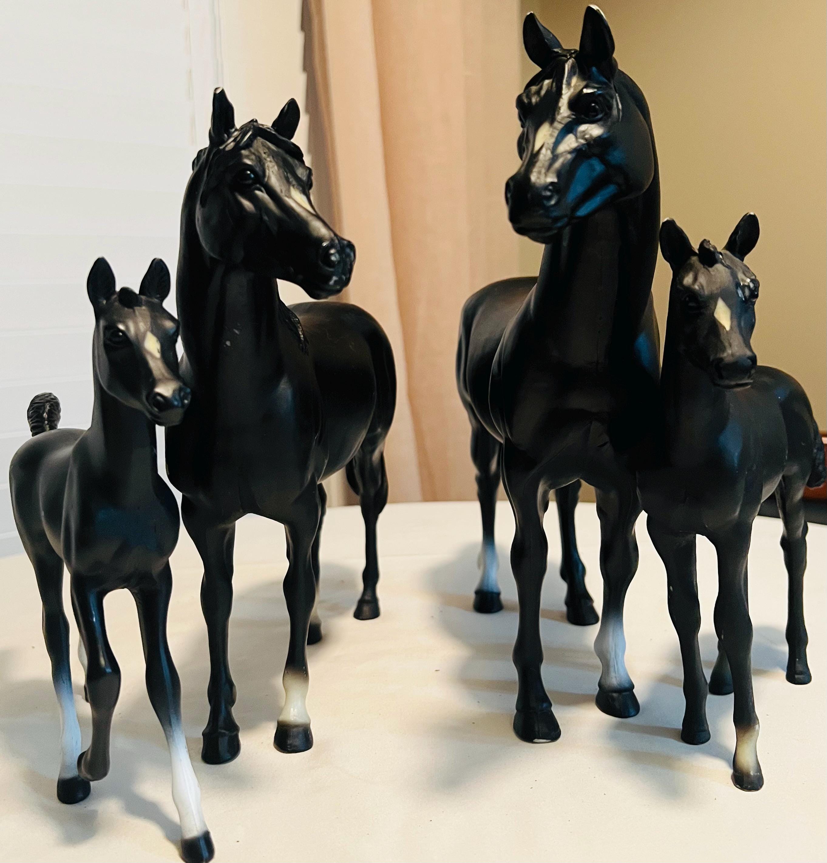 Vintage Blue Box Blue Ribbon Ranch Horse Figures Black Stallion