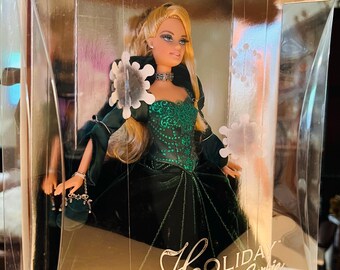 holiday barbie green velvet dress Lot of 4: Holiday Barbies, 15621, 1871, 10824, 17832