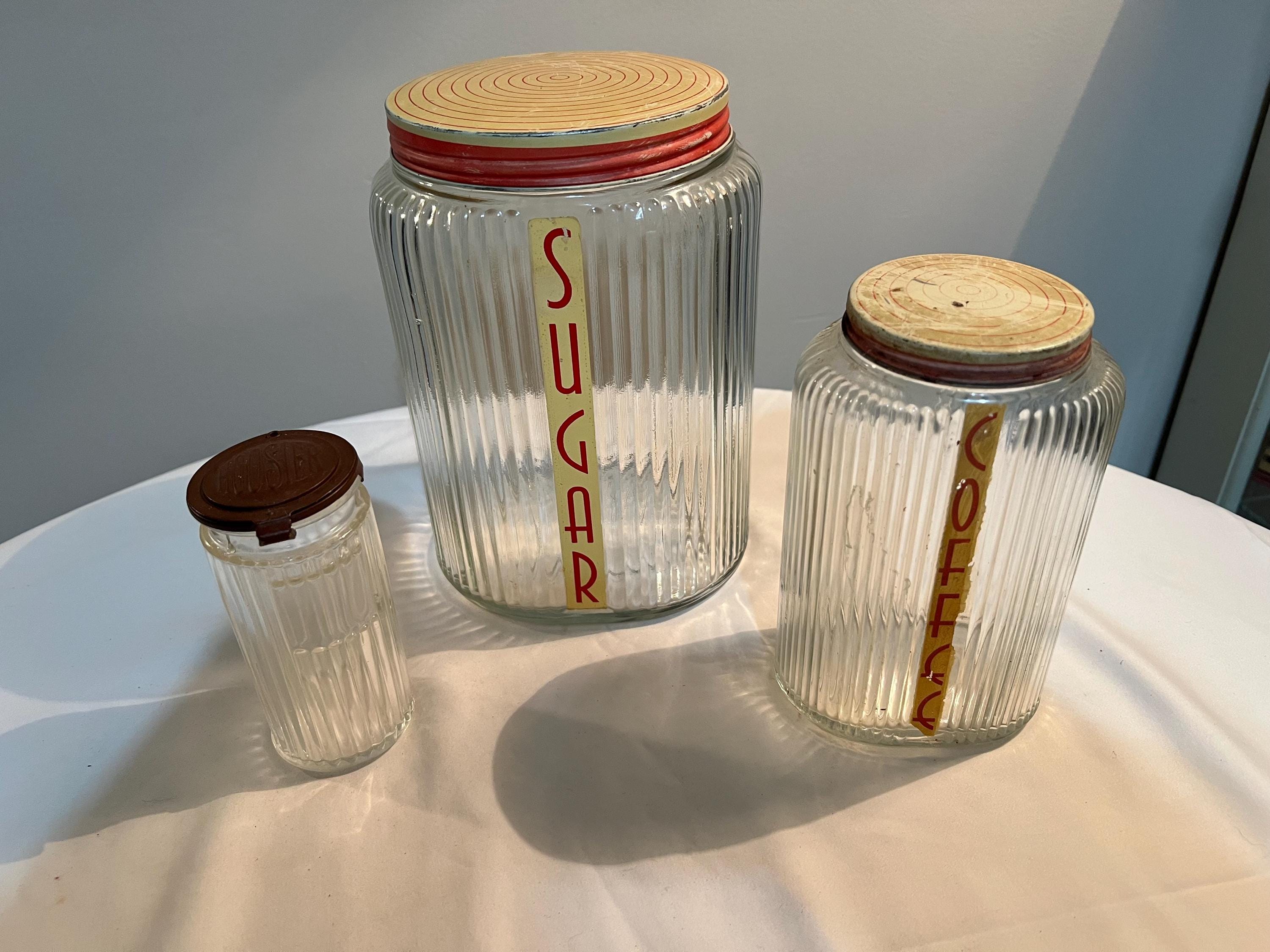 1870年代ヴィンテージ オパールセントガラス キャニスター　ノースウッド社 Oval Glass Canister - Etsy