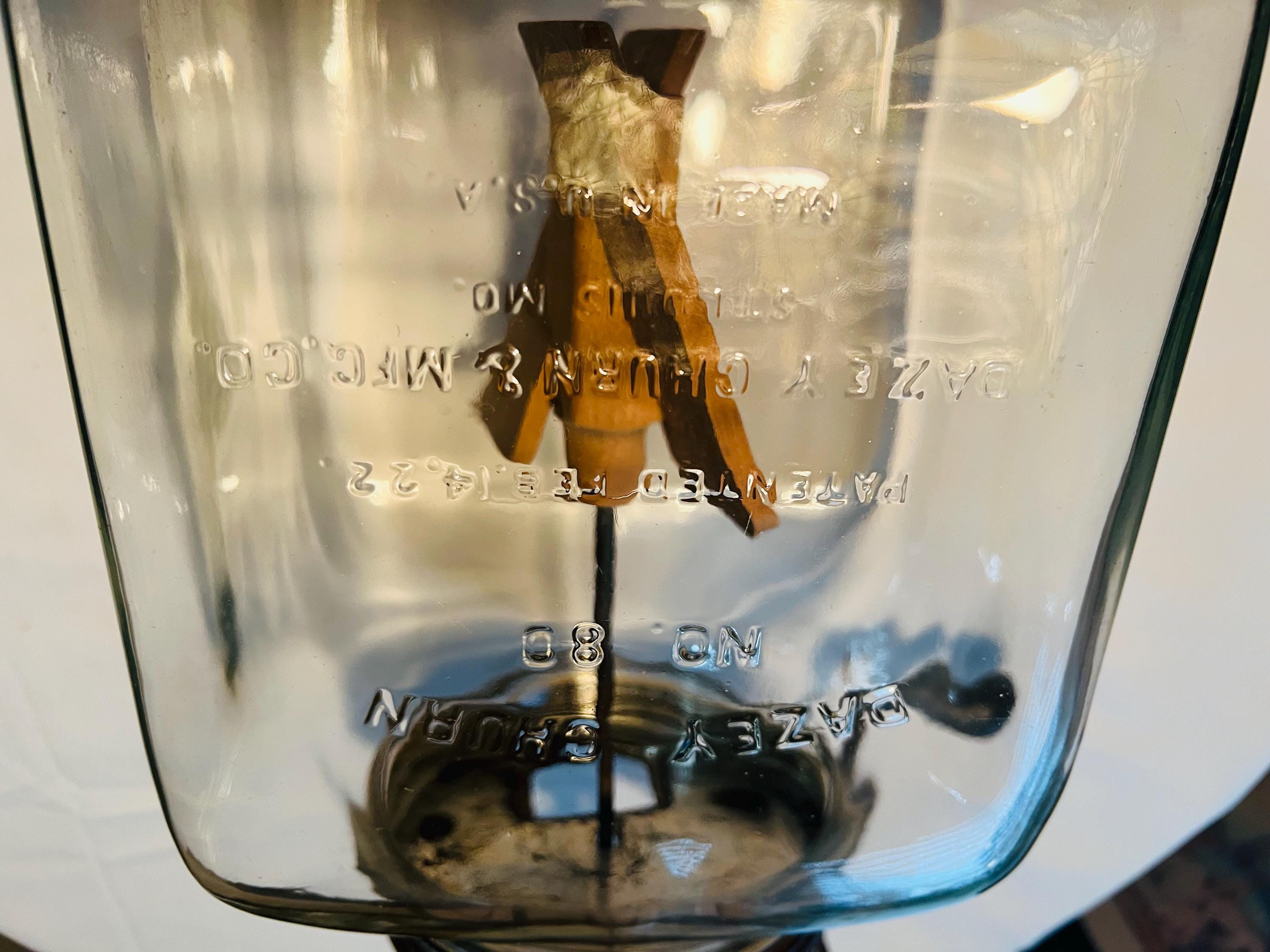 Antique Vintage Glass Dazey Butter Churn No 80 ~ Hand Crank