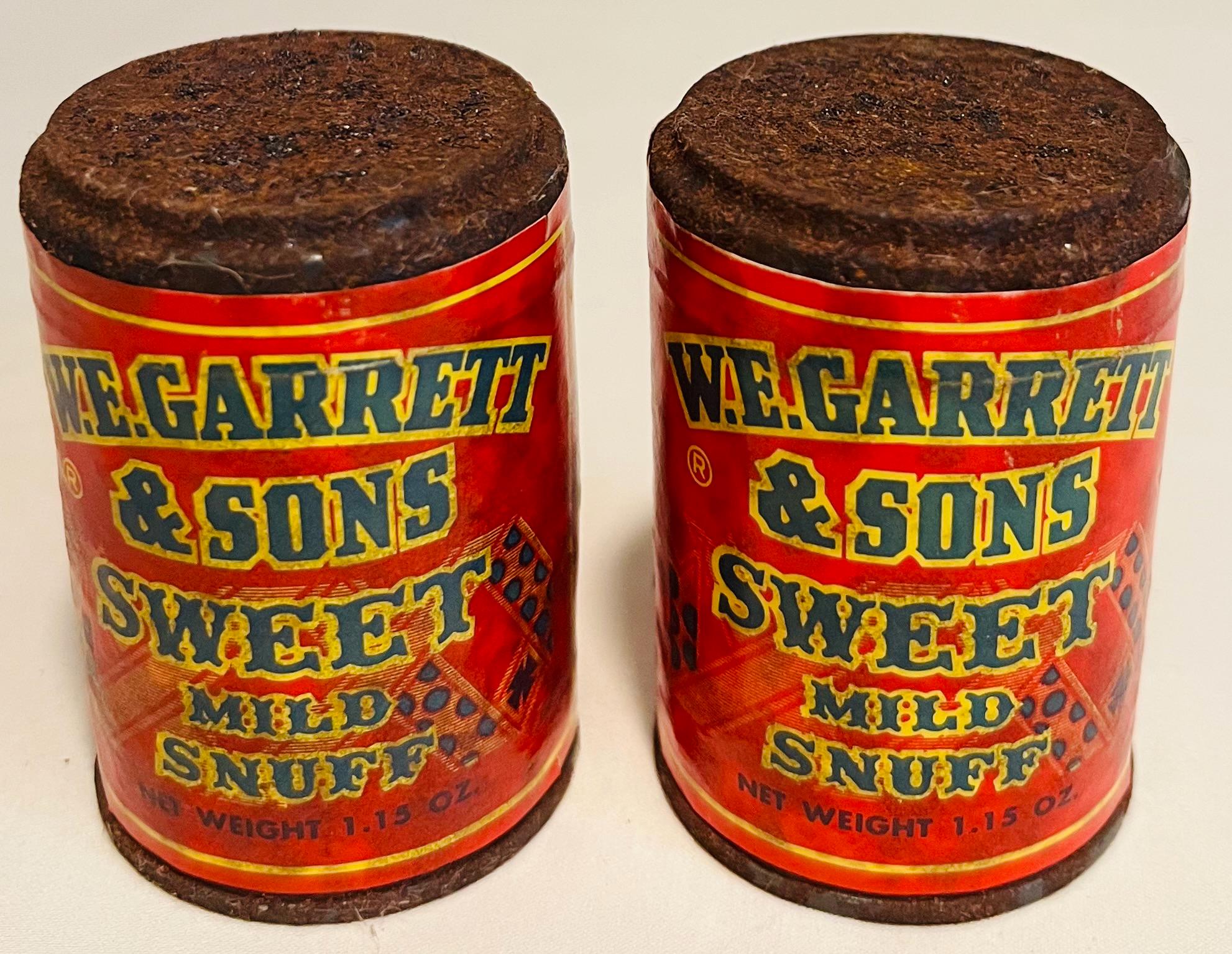 sweet garrett snuff tobacco Vintage W. E. Garrett & Sons Sweet Mild Snuff Two (1.15 Oz.) Tins