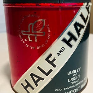 Vintage Half & Half Tobacco Tin: Burley and Bright