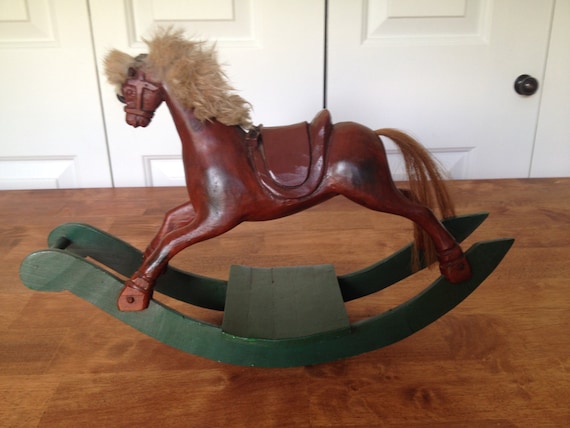 hand carved rocking horse