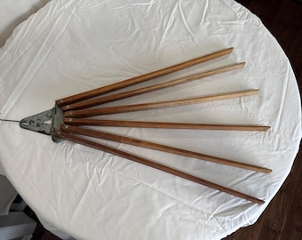 Clothes Dryer Wooden Wall-Mounted Drying Rack Vintage Folding Wood Arm