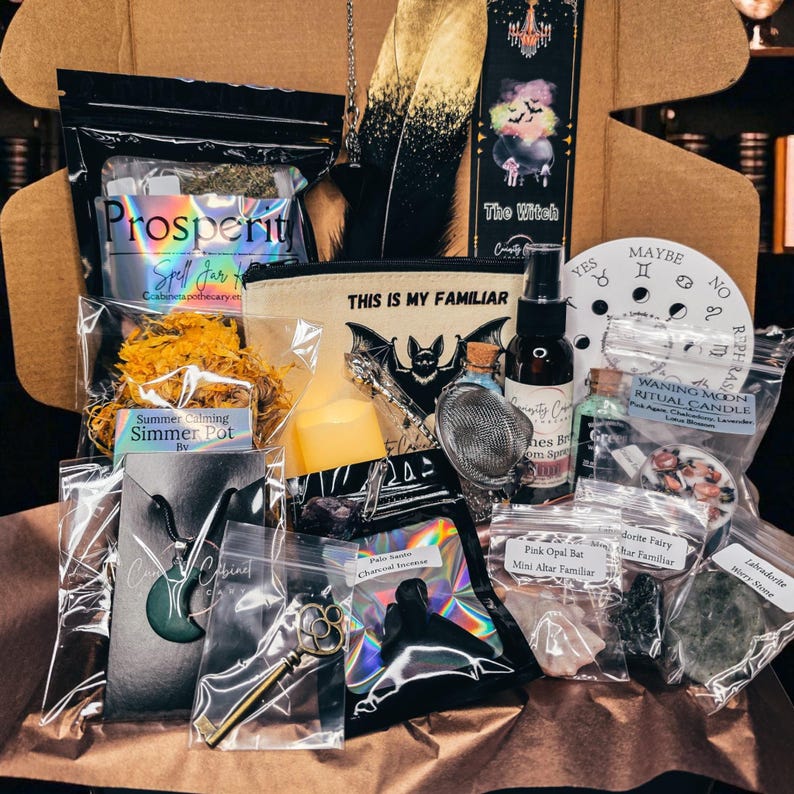Large Witchcraft Mystery Box Gift Set - Surprise Witchcraft DIY Occult - Blind Date with a Witch - Feminine Witchy Gifts - Boo Basket image 2