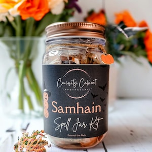 Samhain Spell Jar Kit - Occult Pagan Halloween - Spell Bottle Kit - Witchcraft Supplies - Shrine or Altar Kit
