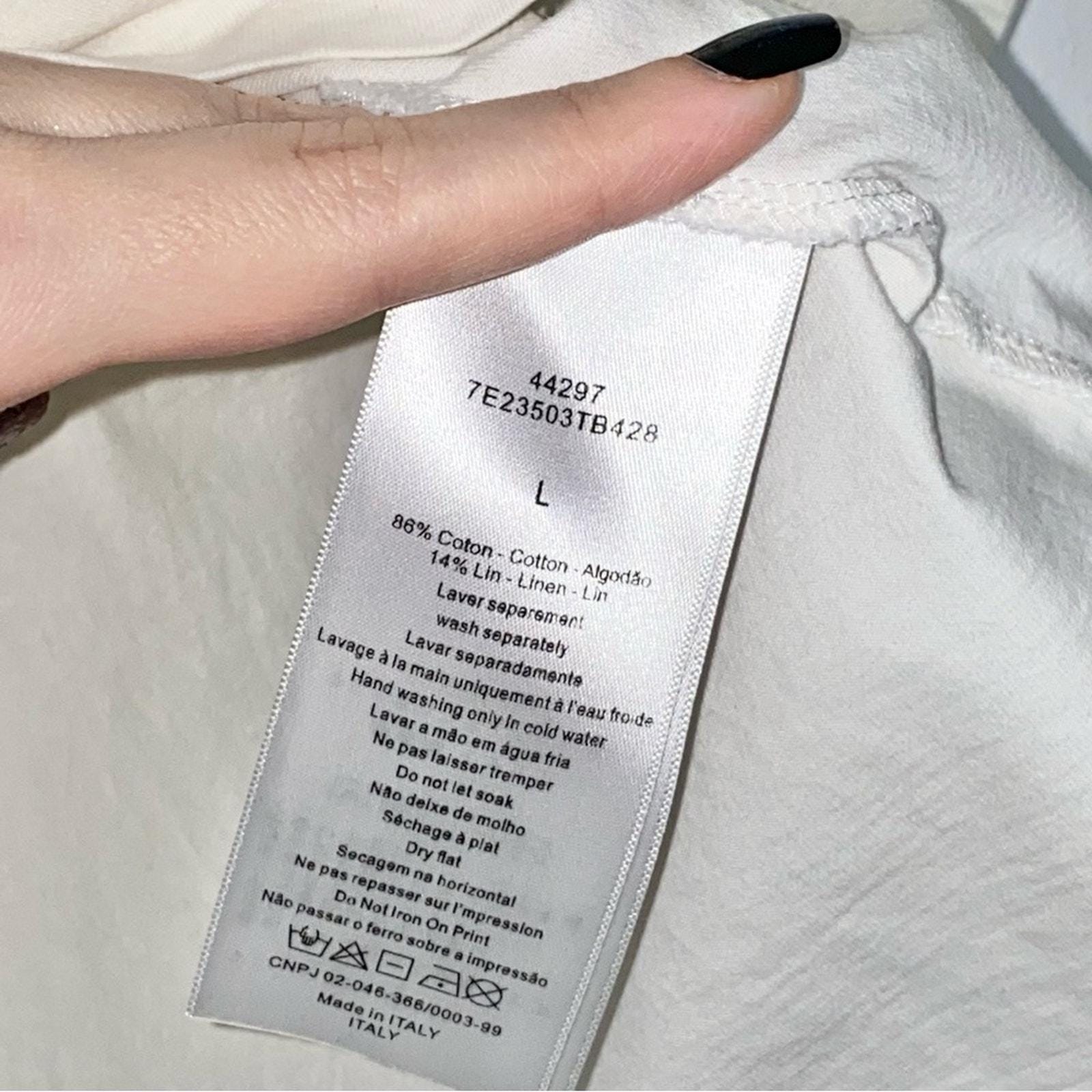 J'ADIOR 8 アイボリーTシャツ J'Adior 8 T-Shirt White Cotton and Linen Jersey | DIOR