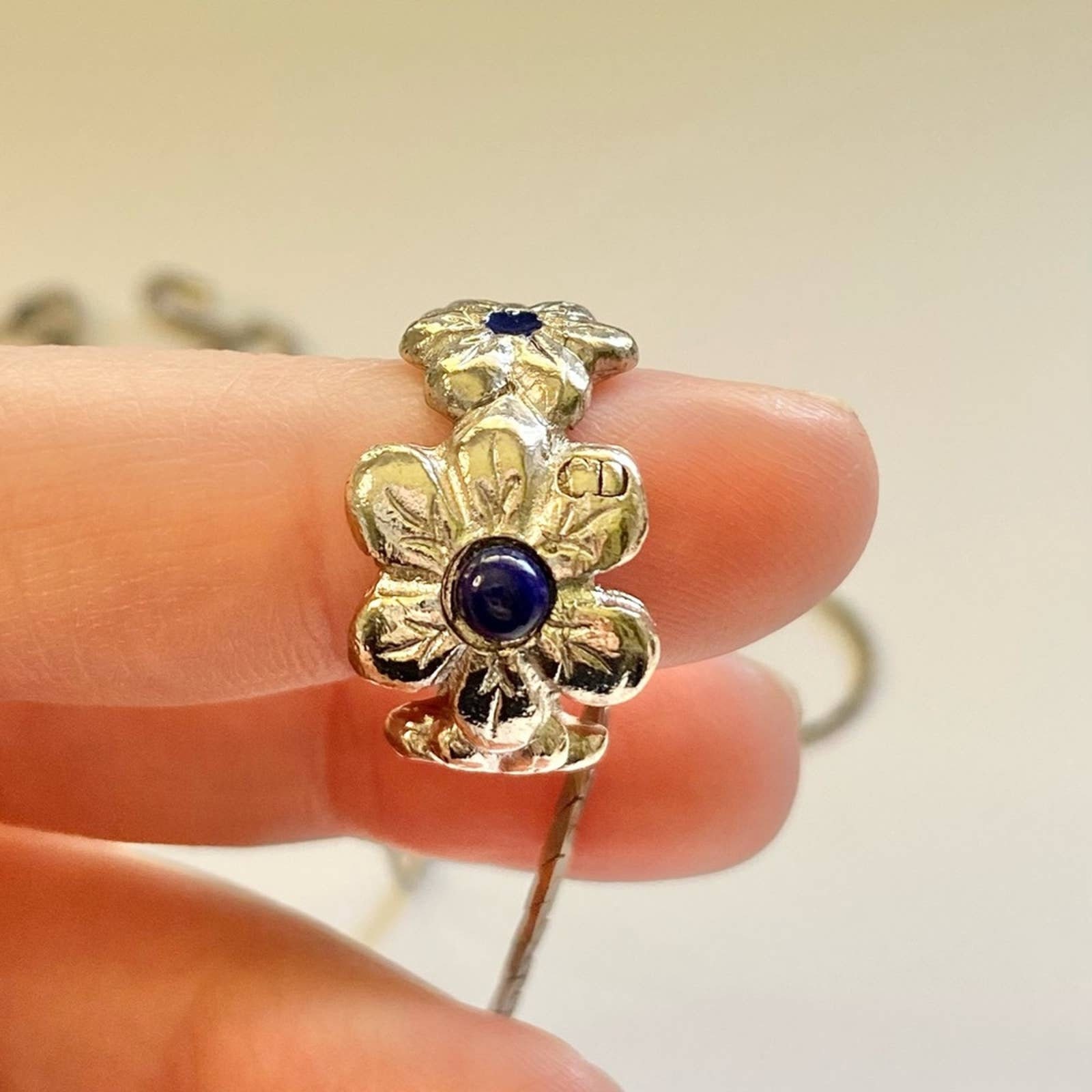 アクセサリー Christian Dior Flower Ring Galliano Christian Dior Vintage John Galliano Flower Ring Size US 5 White