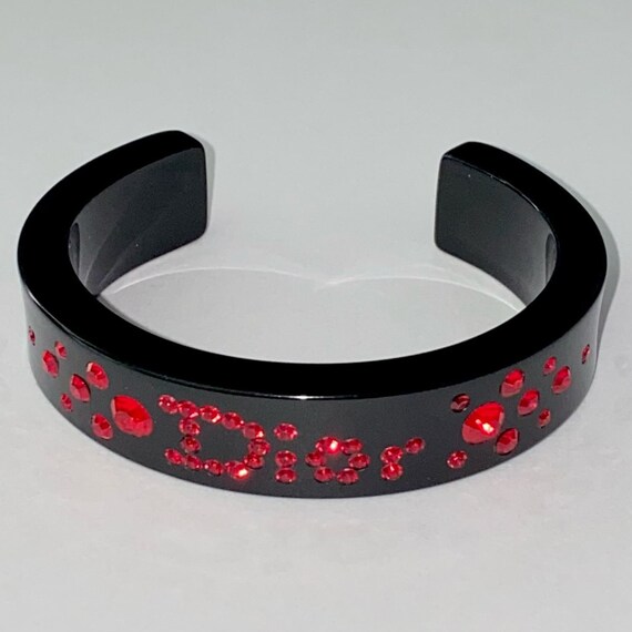 極美品✨Christian Dior Rhinestone Bracelet Vintage CHRISTIAN DIOR Rhinestone Wide Oval Link Bracelet