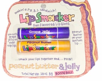 VTG Y2k Bonne Bell PB&J Lip Smacker Peanut Butter and Jelly Lip Balm Gloss Set