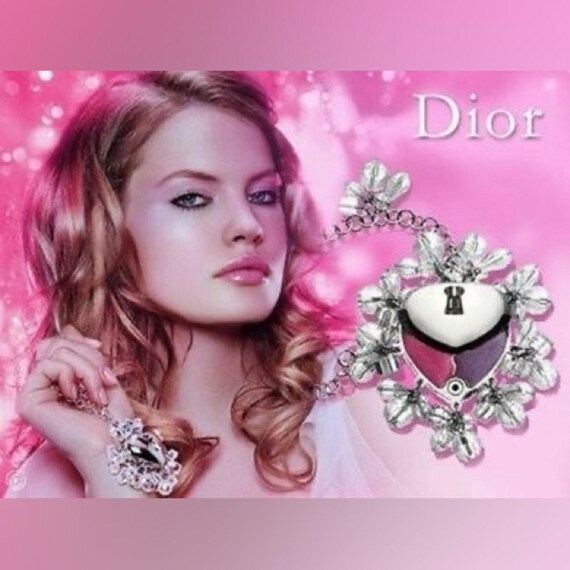 VTG Christian Dior Pretty Charms Lip Gloss Duo Makeup Jewel Bag Charm Bracelet View 5