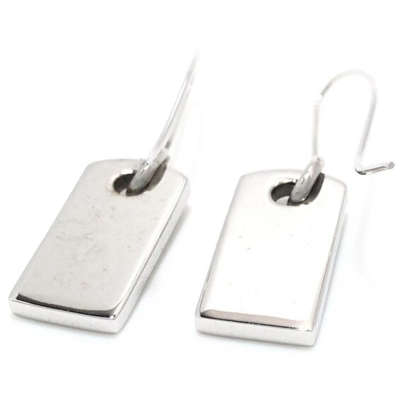 VTG AUTH Christian Dior Silver Rhinestone Logo Dog Tag Hook Charm