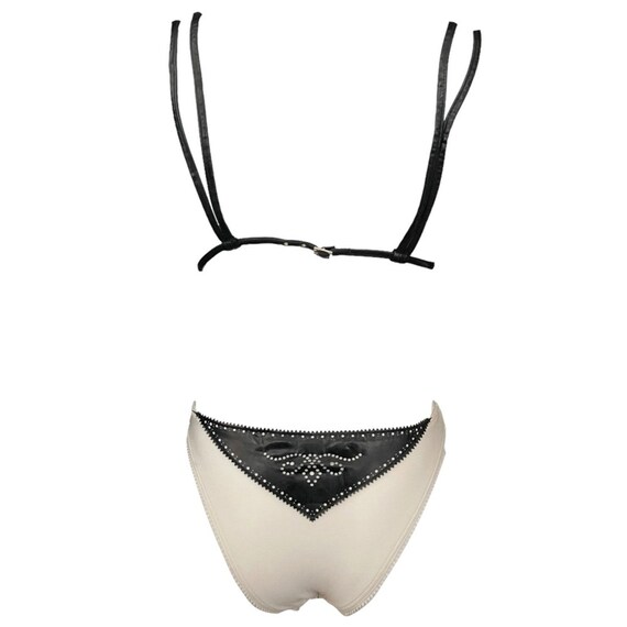 AUTH VTG Christian Dior D'trick White & Black Perforated Strappy