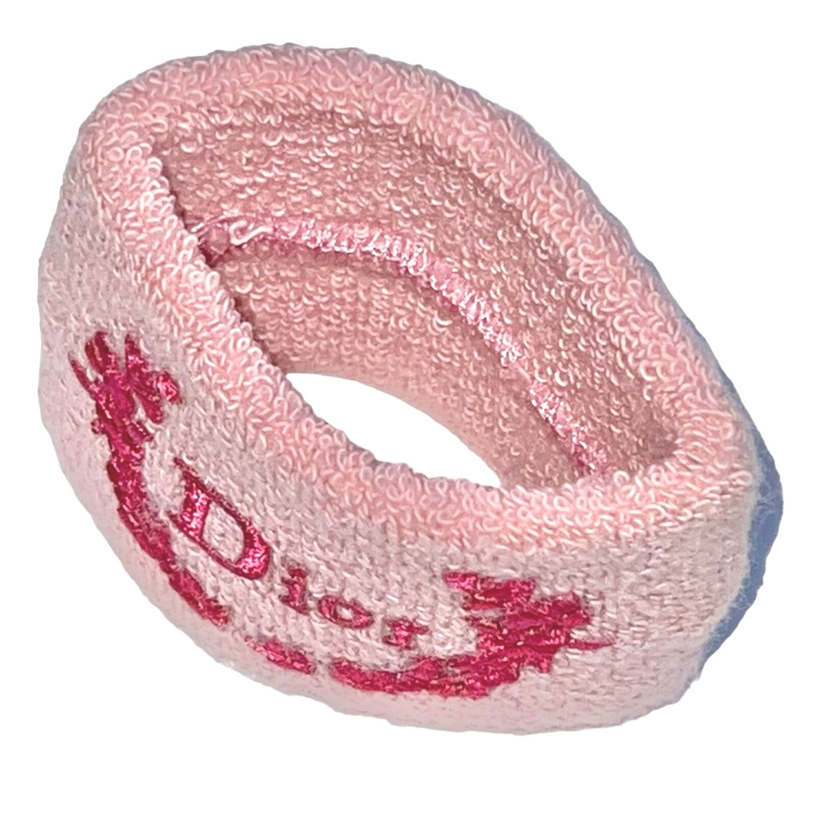 VTG Christian Dior Pink Logo Terry Cloth Sweat Band Sport