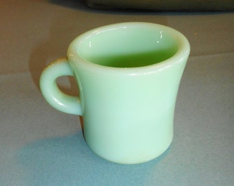 Fire King Jadeite Mug,  Restaurant Style C-Handle,  Anchor Hocking 1940s