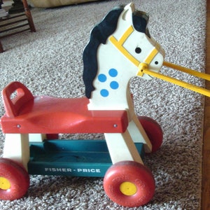 Fisher Price Riding Horse/Pony,  Children&#39;s Ride-on Scooter, Vintage Horse Scooter - 1976