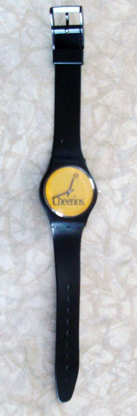 Cheerios Advertising Wristwatch, Black Band, Yello