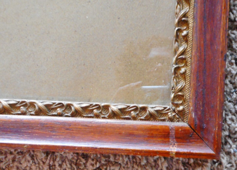 Antique Oak Picture Frames Gilt Detailed Set 1900's Era Etsy
