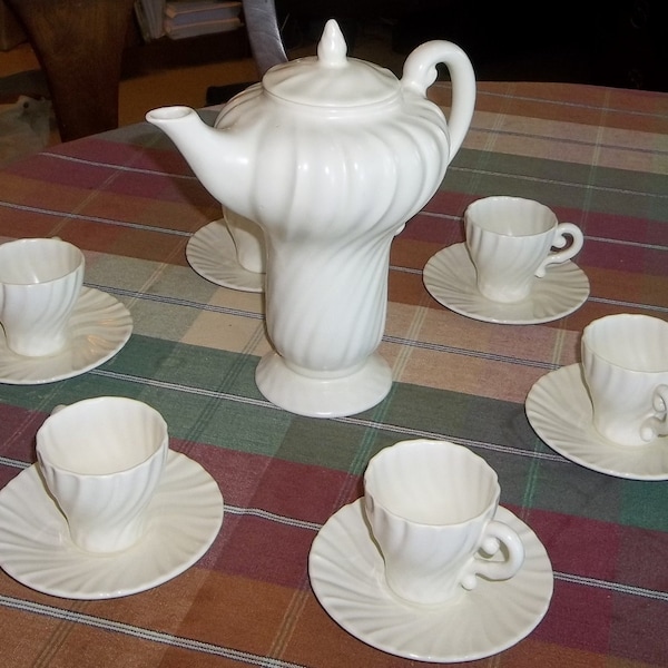 Franciscan "Coronado Swirl," Coffee/Chocolate Set, Vintage 1930's Era Set