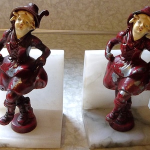 Dancing Girl Bookends, Pot Metal Bookends, Vintage 1930&#39;s Era