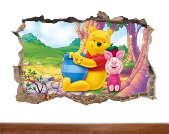 hole in the wall full colour sticker decal kids Bambi