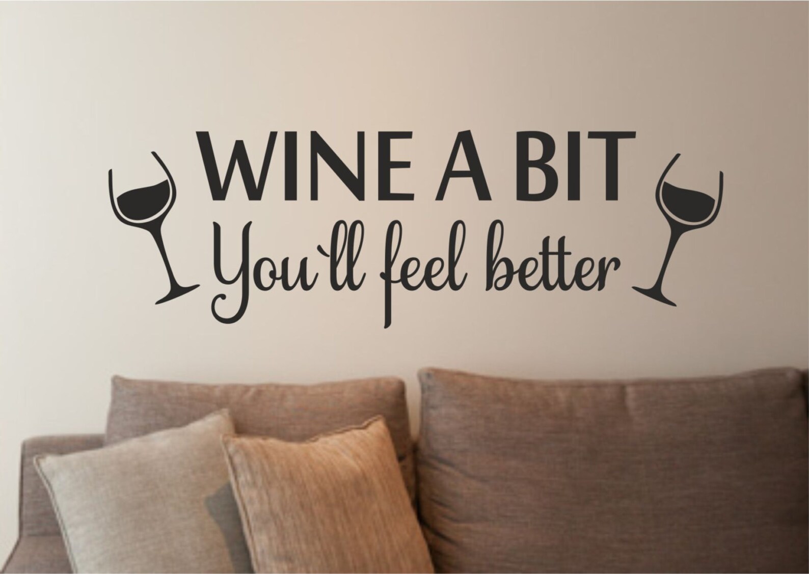 WINE A BIT youll feel better / wall art vinyl decal sticker. Etsy