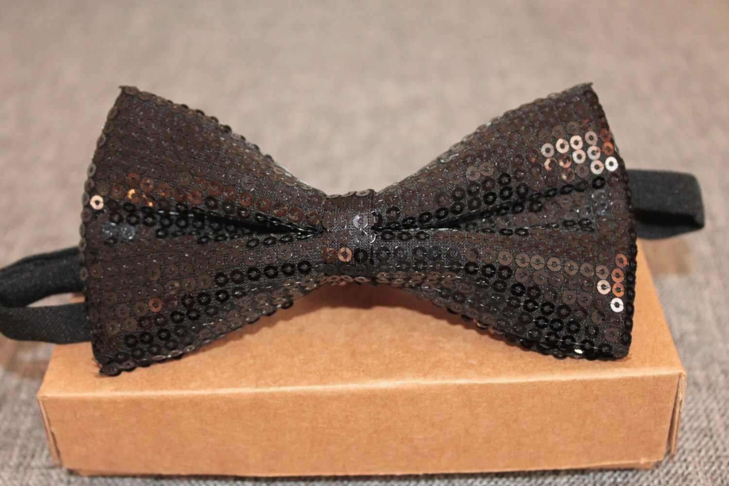 Black Sequin Bow Tie Men S Bow Tie Wedding Black Sequin Etsy