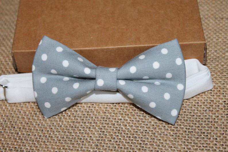 Gray Polka Dot Bow Tie Men Kids Toddlers Infant Child Wedding Etsy