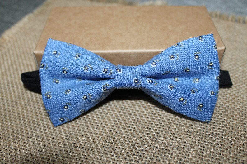 Bow Ties Blue Floral Pre-Tied Bow Tie Lady Bow Tie Rustic Wedding Bow Tie Rustic Bow Tie Boys Bowties Party Bow Tie Matching Bow Tie