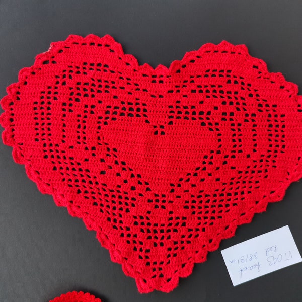 Crochet Heart Doily Etsy